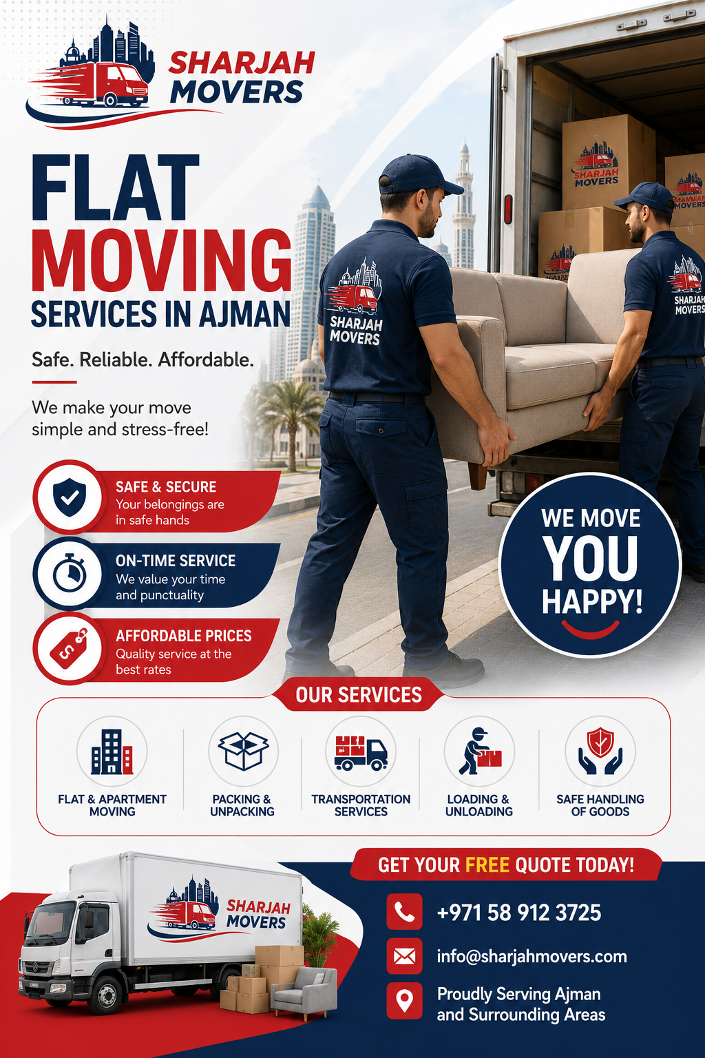 Professional Flat Moving Services in Ajman: Fast, Secure & Stress-Free