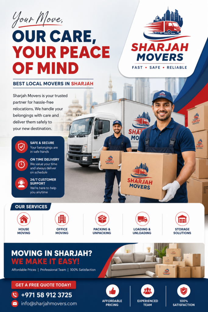 Best Local Movers in Sharjah – Book Reliable Packers and Movers Today
