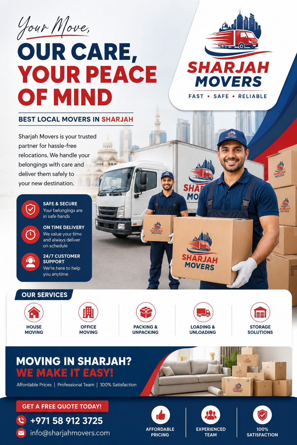 Best Local Movers in Sharjah – Book Reliable Packers and Movers Today