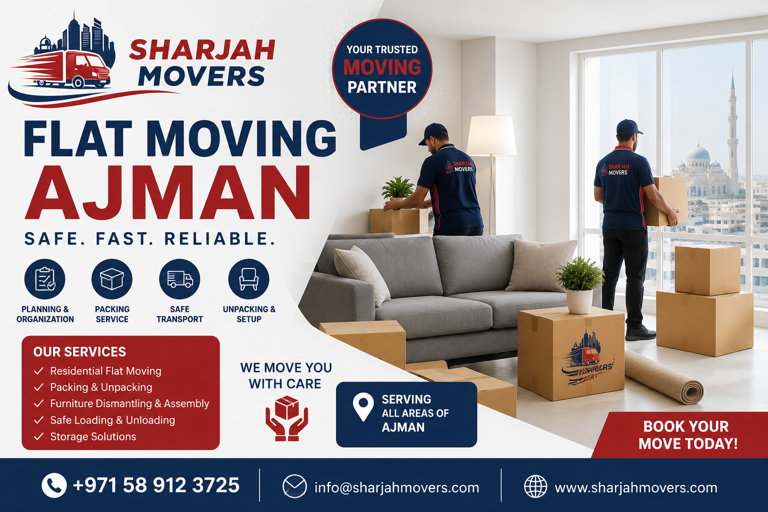 Flat Moving Ajman | Professional Packers & Movers in Ajman – Sharjah Movers