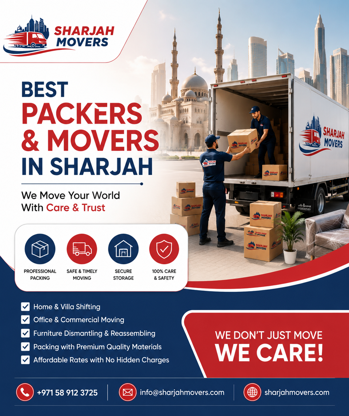 Professional Movers in Sharjah — Villa, House & Office Relocation